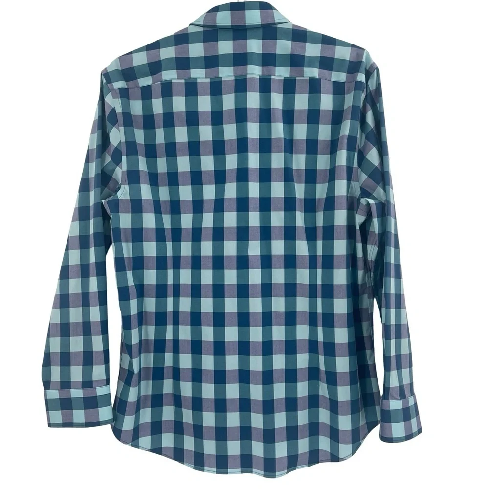 C2 by Calibrate blue Plaid Shirt 16.5 32-33 extra trim fit